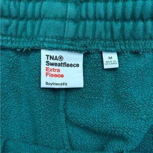 TNA Teal Sweatfleece Track Pants - Extra Fleece Boyfriend Fit